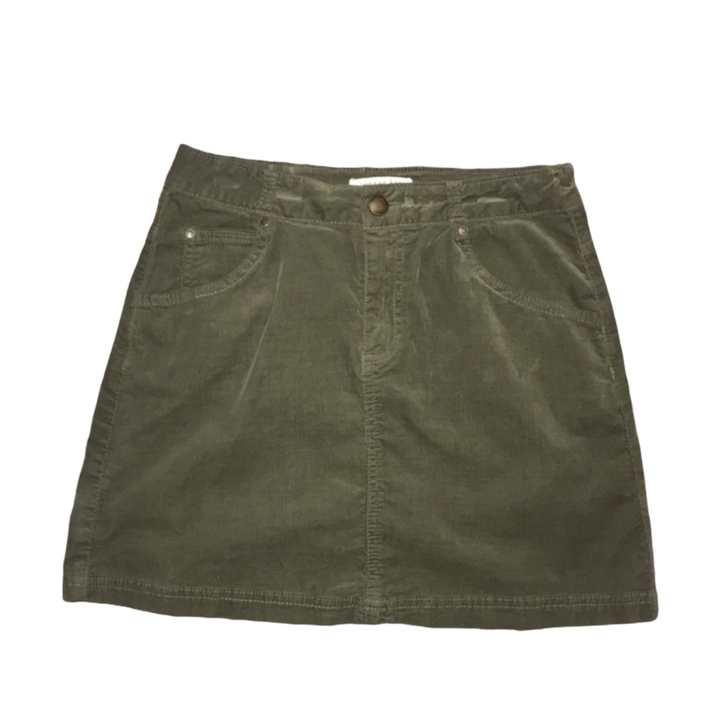 COPPER KEY - Woman’s Green Corduroy Button Skirt | With Pockets! Size Small
